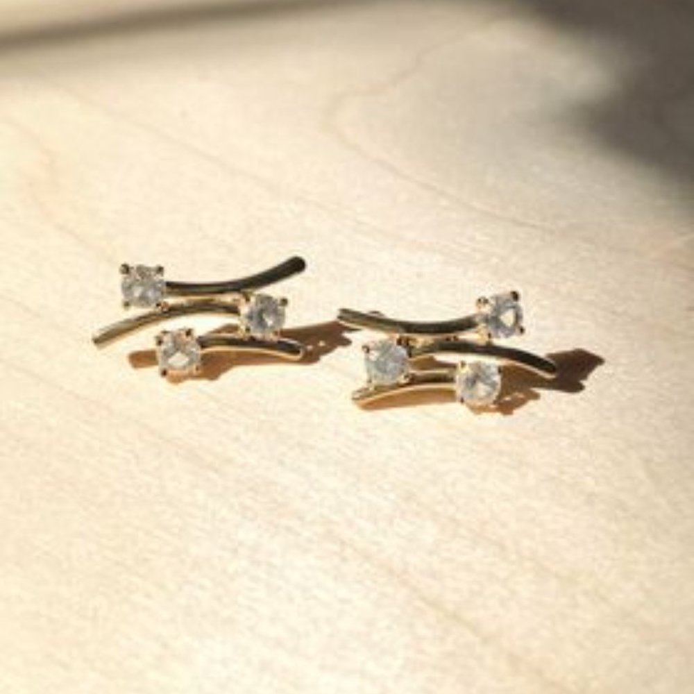 Oliver Weber Gold and Crystal Earrings